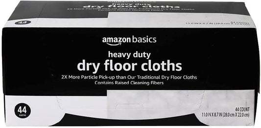 Amazon Basics Heavy Duty Dry Sweeping Cloths to Clean Dust, Dirt, Pet Hair, Fits Swiffer Sweeper Mop Heads, 44 Count (Pack of 1)