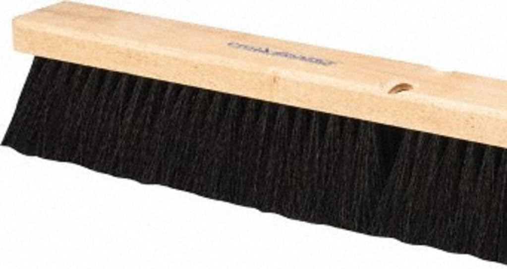 PRO SOURCE 24" Push Broom Head: Poly Bristles, Threaded Wood Block