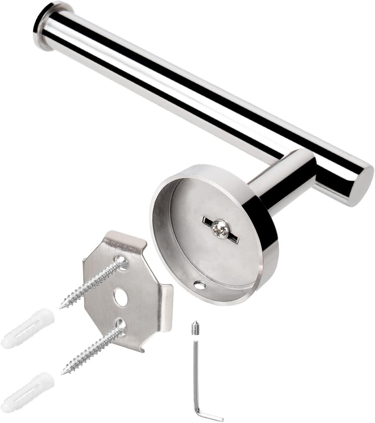 NearMoon Bathroom Toilet Paper Holder, Premium SUS304 Stainless Steel Rustproof Wall Mounted Toilet Roll Holder for Bathroom, Kitchen, Washroom (1 Pack, Chrome Finish)