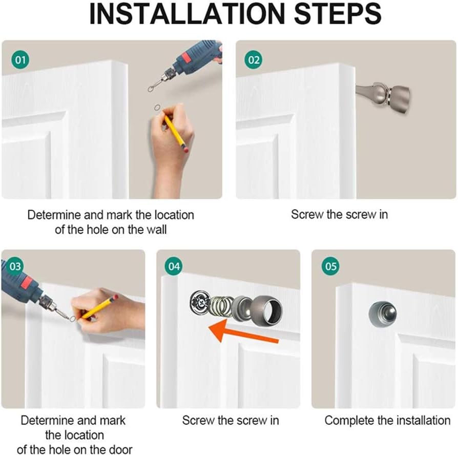 Magnetic Door Stop, Magnetic Door Catch, Door Holder, Door Stops, Wall Mounted, Floor Mounted, Door Banging Prevention (Brown, Small x 2pack)