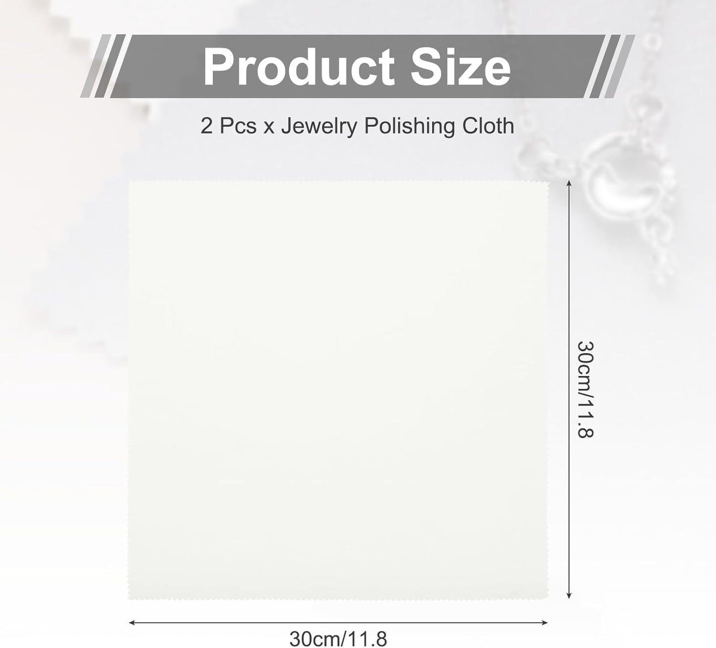 MECCANIXITY Jewelry Polishing Cloth 11.8x11.8 Inch Silver Polish Cleaning Cloths Jewelry Cleaner for Rings, Necklaces, Diamond, Bracelets, Pack of 2 (Beige）