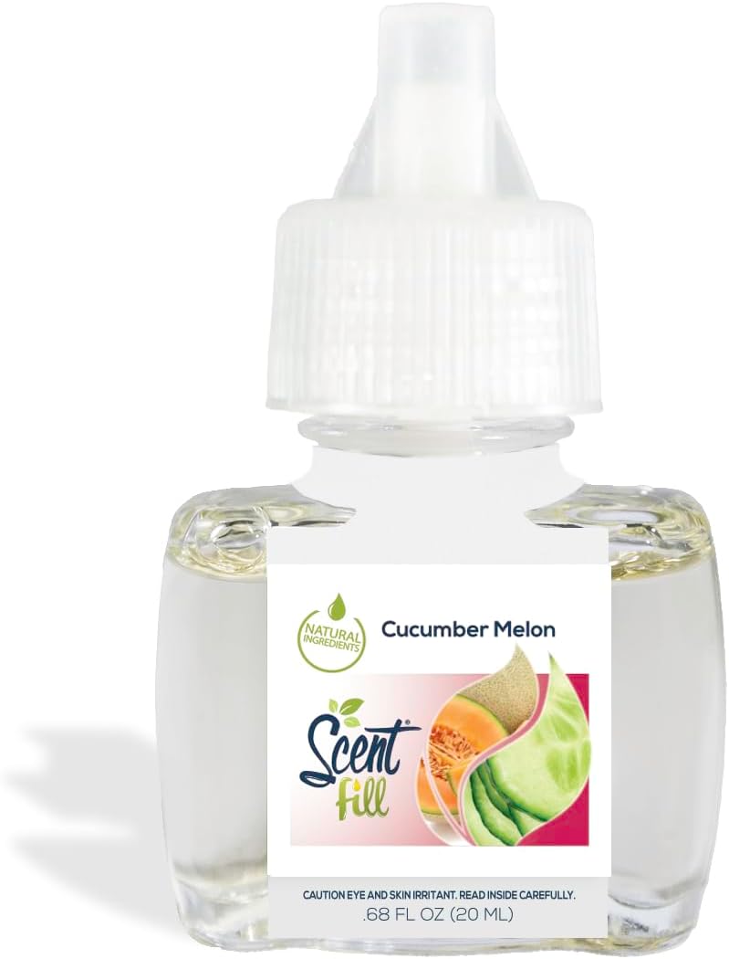 Summer Scent Fill Plug in Air Freshener Kit (Cucumber Melon, Grapefruit Vanilla, Island Essence, and Jasmine Nectar), 4 Refills + Diffuser