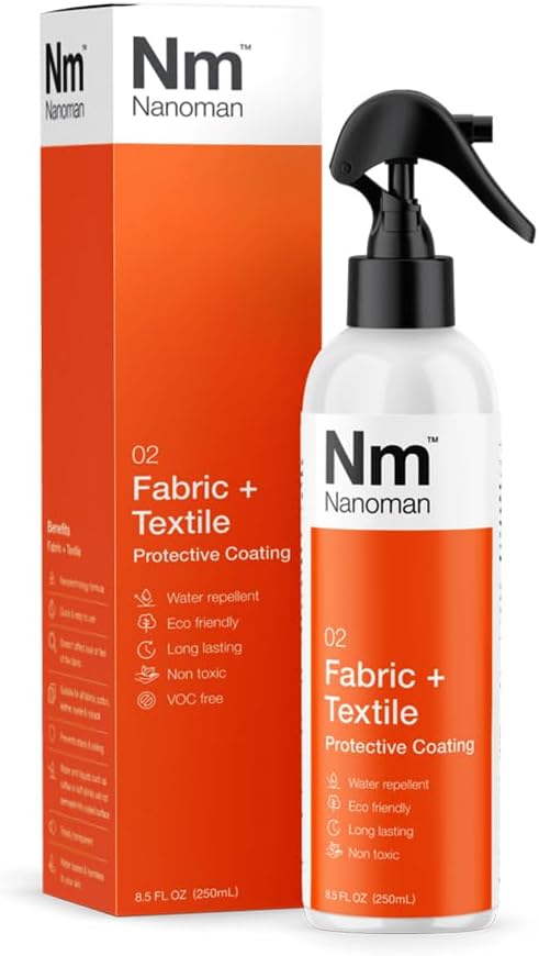 NANOMAN Fabric Waterproof Spray – Protects Shoes, Fabric, Suede, Leather & More. Eco-Friendly, PFAS-Free, and Alcohol-Free Formula.