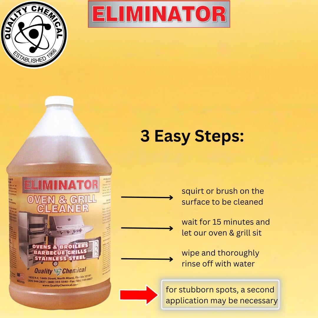 Quality Chemical Oven Cleaner & Grill Cleaner - Heavy-Duty/Fast Acting & Easy to Use/Degreaser/Heavy Duty Oven Cleaner/Best Oven Cleaner/Made in USA - 128 oz (Pack of 4)