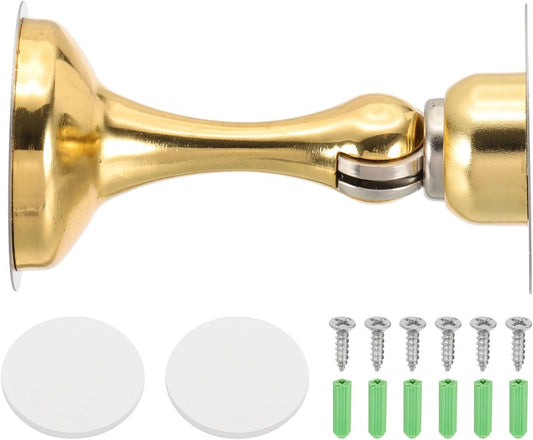 MECCANIXITY Magnetic Door Stoppers Stainless Steel Door Stops, Wall Floor Mounted Doors Holder Keep Doors Open for Home Office Closet (Gold Tone)