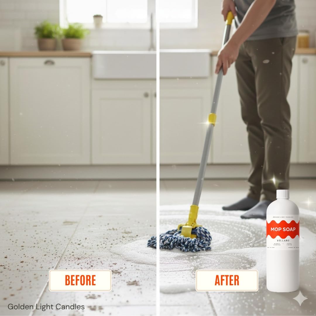 Mop Soap – Highly Scented Luxury Floor Cleaner Concentrate – Volcano Scent, Leaves Floors Shiny Without Any Residue – Multi-Surface Floor Mopping Solution, Made in USA, 32 oz