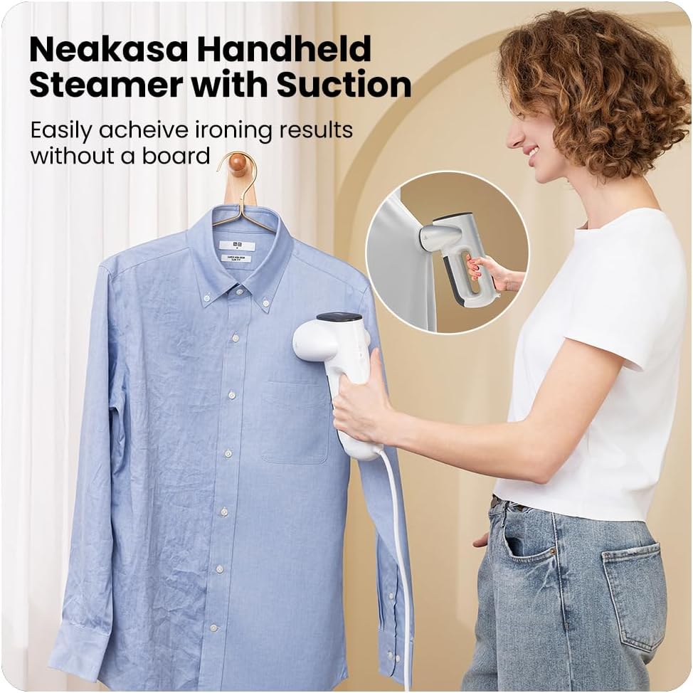 Neakasa Magic 1 Vacuum Steamer, Handheld Travel Garment Steamer for Clothes, 2300Pa Suction for Clothes Grips, Steamer Iron 2 In 1 (for 110-120V Use)