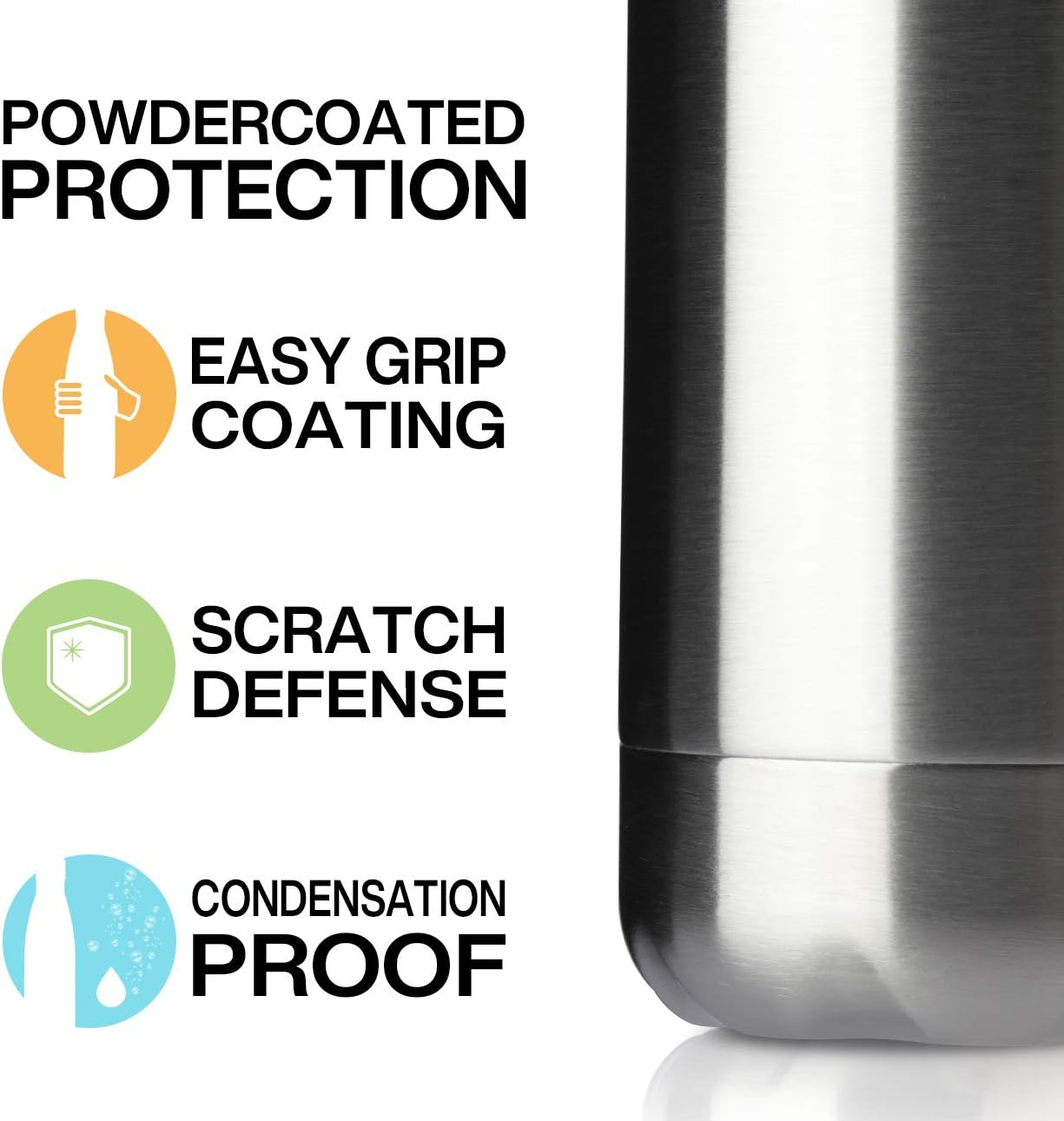 MEWAY 17oz Sport Water Bottle 4 Pack Vacuum Insulated Stainless Steel Leak-Proof Double Wall Cola Shape Water Bottle,Keep Drinks Hot & Cold(Silver,4 Pack)