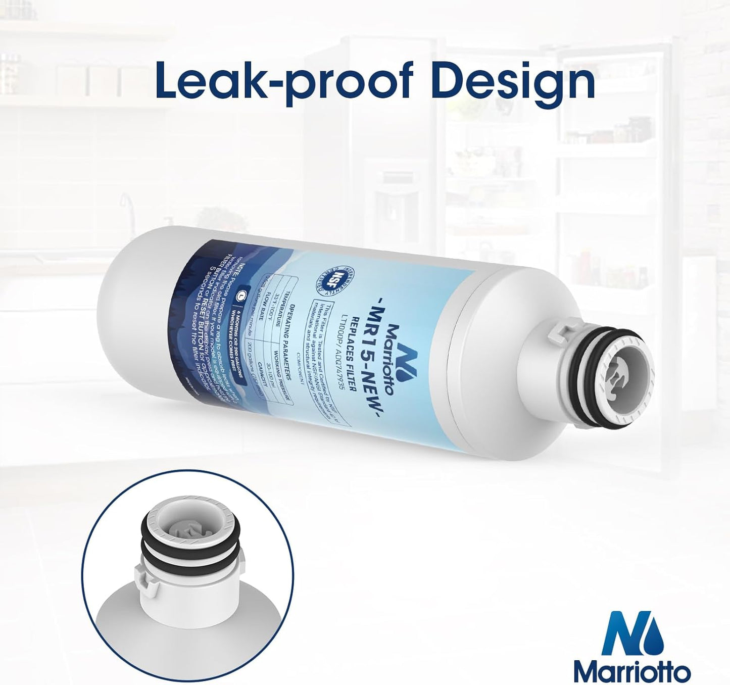 MARRIOTTO Water Filter LT1000PC Replacement for Refrigerator and LT120F ADQ73334008 Fresh Air Filter, Compatible withLT1000PC/PCS, LT1000PC,LT-1000PC, MDJ64844601, ADQ747935 ADQ74793504