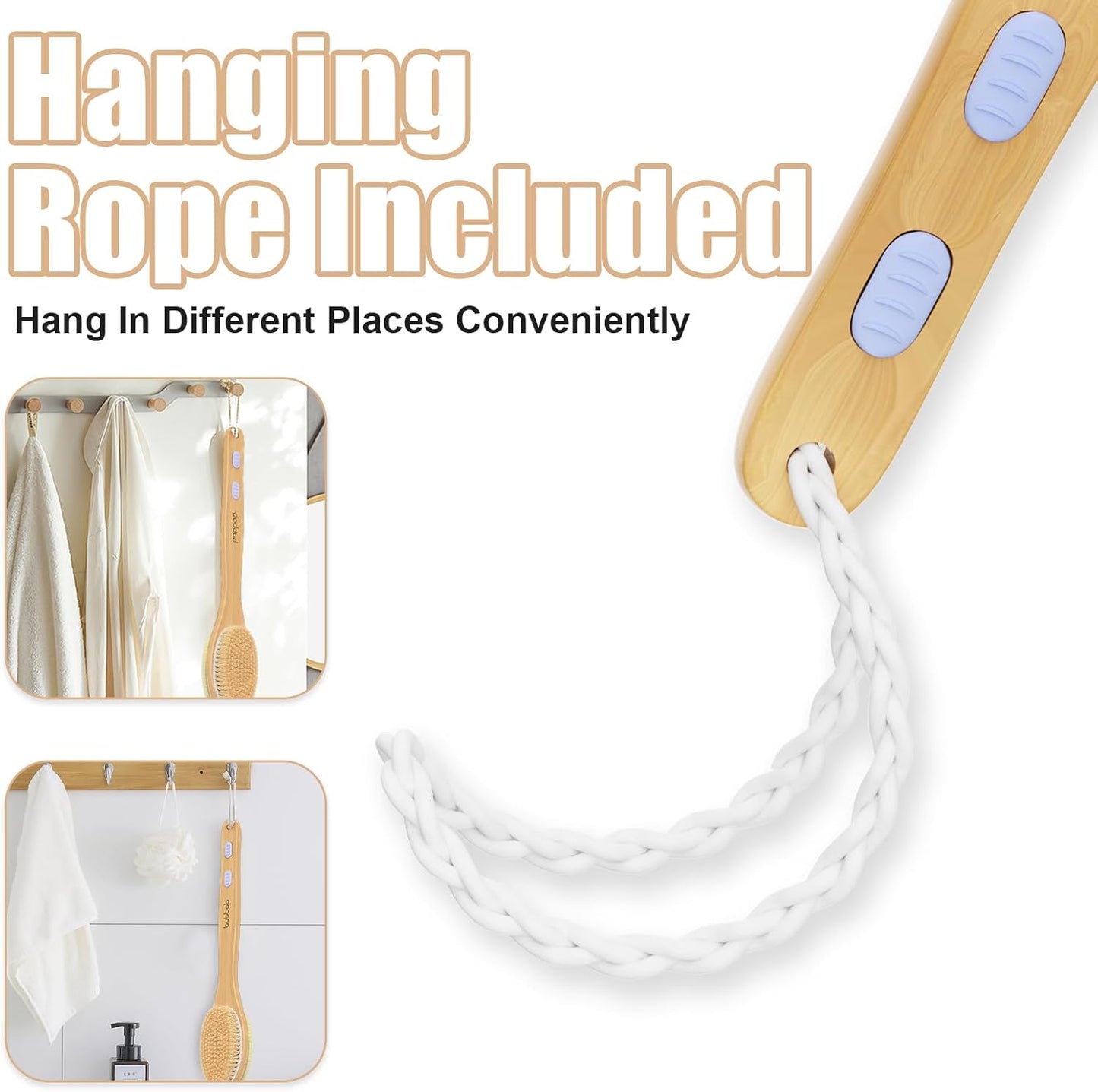 Back Scrubber for Shower,Bath Brush with Long Handle,Bath Brush Body Exfoliator for Wet or Dry Brushing,Men and Women (Blue)