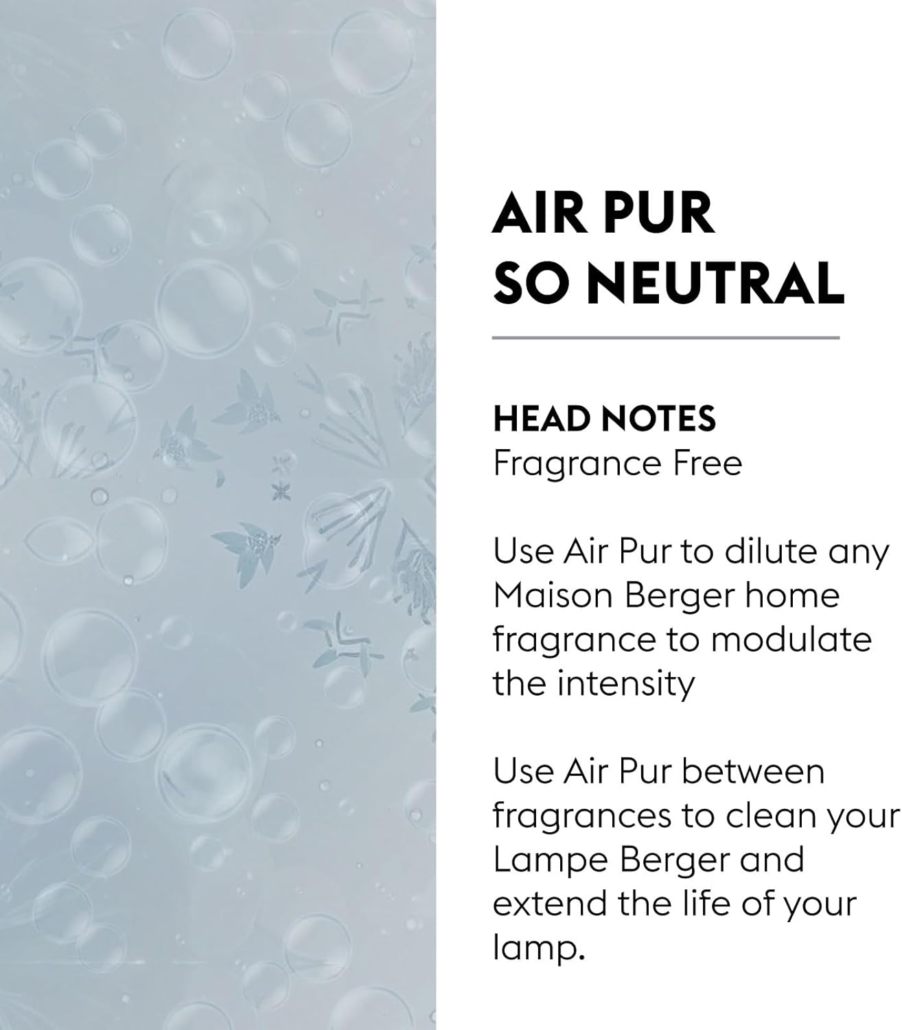 MAISON BERGER - Air Pur So Neutral - Lampe Berger Fragrance Refill for Home Fragrance Oil Diffuser - Air Freshener - 33.8 Fluid Ounces - 1 Liter