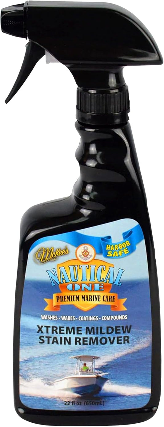 Nautical One - Xtreme Mildew Stain Remover | Powerful Marine Mold and Mildew Stain Remover, Non-Bleach Spray for Boat Interior & Exterior (22 oz)