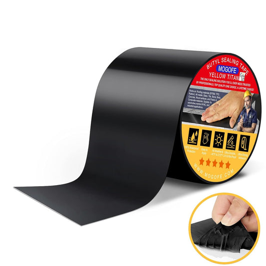 RV Roof Sealant Tape Black, 4 Inch x 50 Feet RV Repair Roof Sealer Seal Tape UV-Resistant Waterproof Sealant Tape for RV Repair, Camper, Trailer, Boat Sealing, Leaking Roof, Window