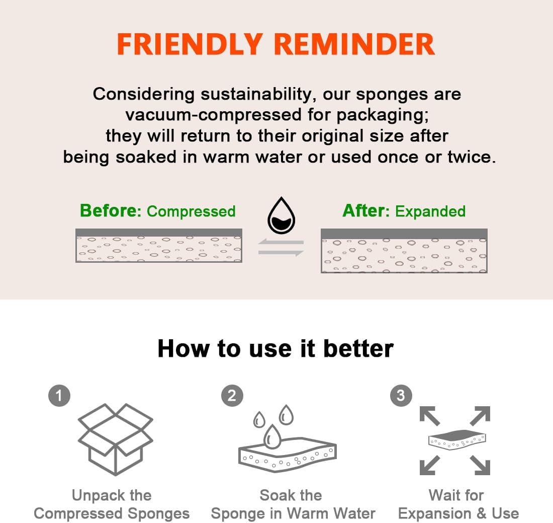 AIDEA Sponges Kitchen, Non-Scratch Scrub Sponge-24Count, Sponges for Non-Stick Cookware, Cellulose Sponge for Dishes, Cleans Fast Without Scratching, Cleaning Power for Kitchen, Bathroom, Household