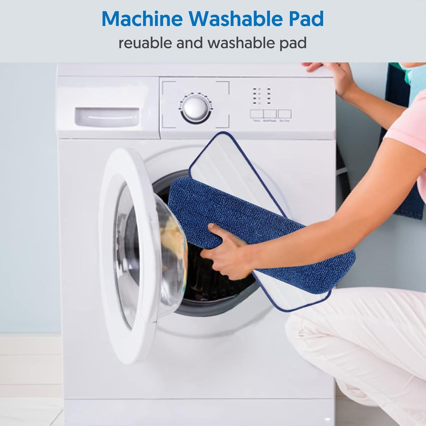 7 Count Reusable Microfiber Mop Pads for Swiffer PowerMop- MEXERRIS PowerMop Refills Hard Wood Floor Mop Pads Machine Washable, Wet Dry Dust Mop Pads Replacement for 13''-15'' Spray Wet Mops