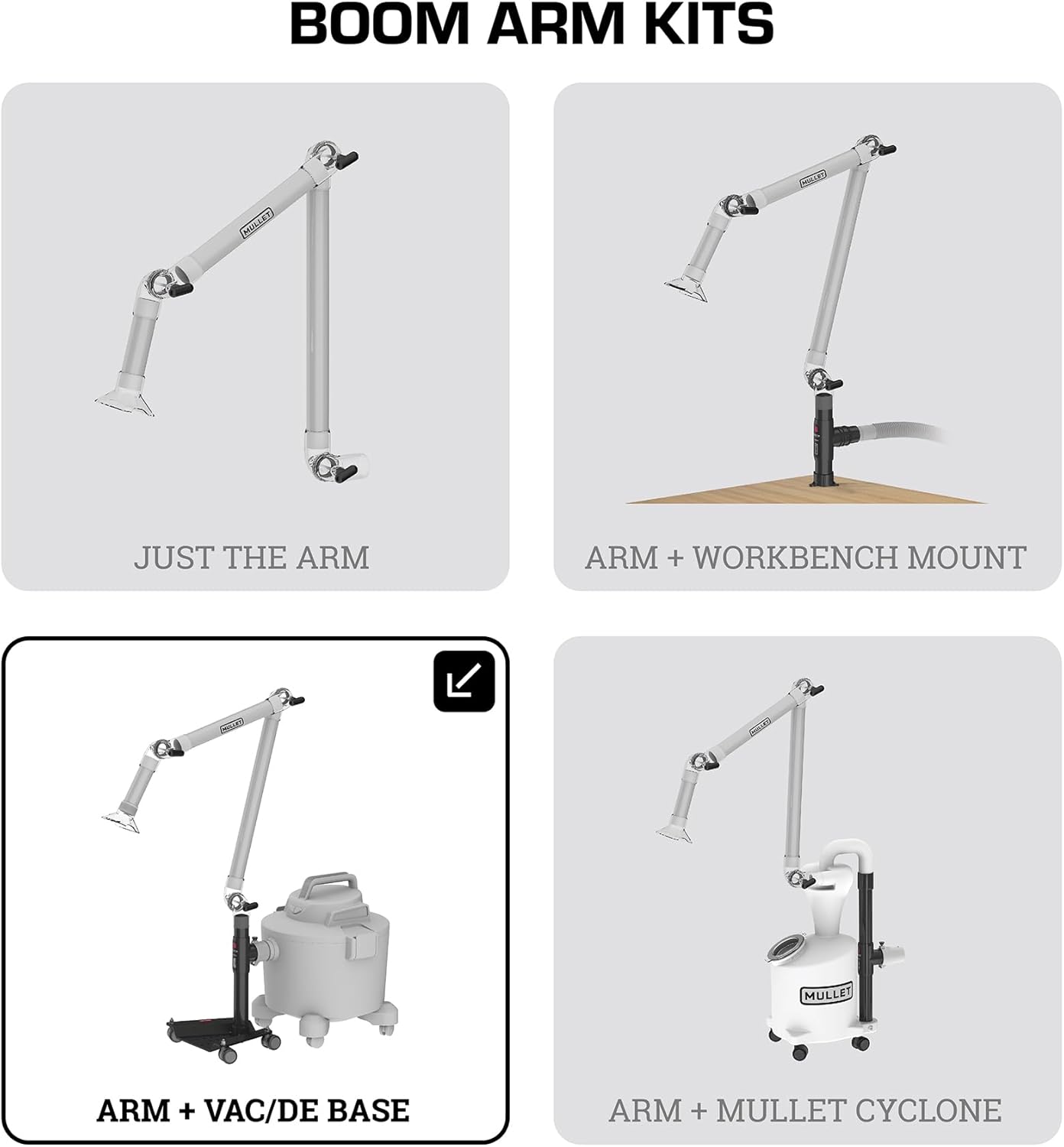 Mullet ThirdHand Dust Collection Boom Arm (Boom Arm + Shop Vac Base)