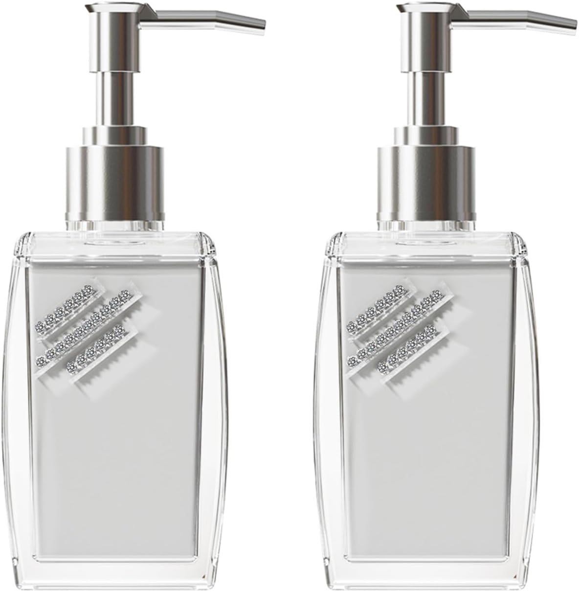 2 Pack Soap Dispenser,soap Dispenser for Kitchen Sink,soap Dispenser Bathroom with ABS Pump,Dish soap Dispenser,250ml (8.8oz) Refillable Pump Bottle Plastic for Liquid Soap、 Shampoo、 Body Wash,
