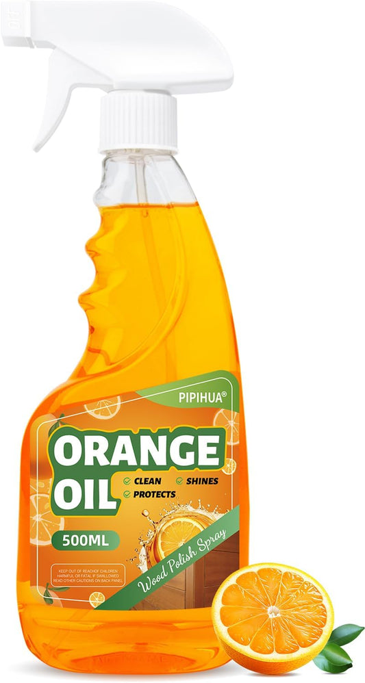 PIPIHUA Wood Oil Polish Spray, Shines & Protects, Wood Cleaner and Furniture Polish for Cabinets Tables Floors 16.9 oz