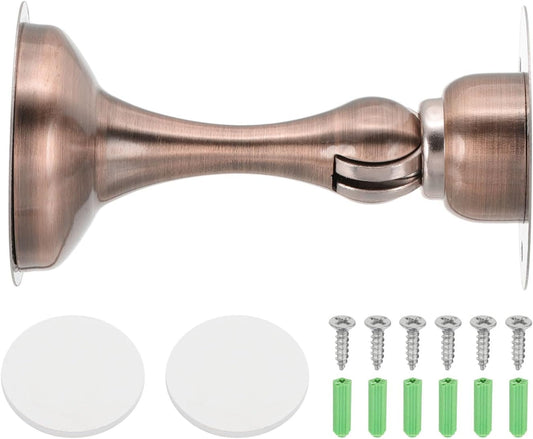 MECCANIXITY Magnetic Door Stoppers Stainless Steel Door Stops, Wall Floor Mounted Doors Holder Keep Doors Open for Home Office Closet (Reddish Bronze)