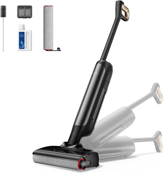 MOVA M10 Cordless Wet Dry Vacuum Cleaner 180° Lie-Flat Smart Vacuum Mop All in One for Hard Floor, 167°F Flashdry Self-Cleaning, Zero inch Dual-Edge Cleaning, 18000Pa Suction, Zero-Tangle for Pet Hair