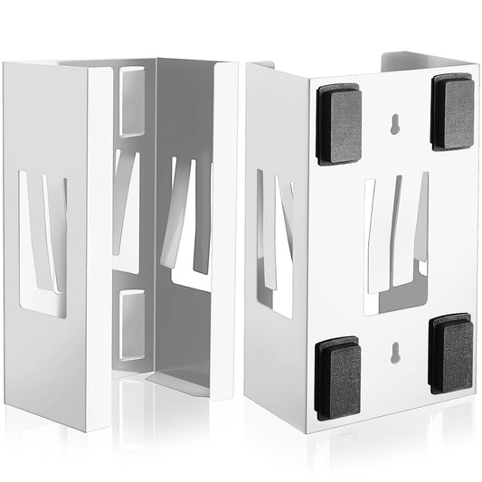 Lounsweer 2 Pcs Magnetic Glove Dispenser Holders Wall Mount Boxes of Gloves Commercial Quality Towels Wipes Paper Tissue Box Holder Kitchen Fridge Office Workshops Garage Tool Hospital(White)
