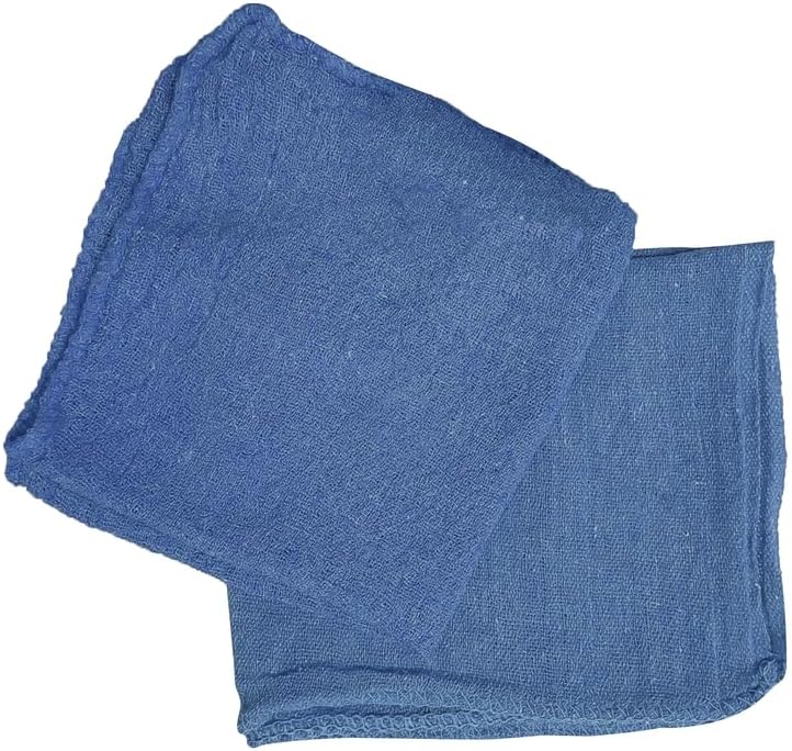 Shop Towels (Blue, 500-Pack) - Bulk Cleaning Towel in a Bag, Mechanic Cotton Wipes for Car Maintenance, Auto Mechanics & Garage, Wipe Grease & Oil, Machine Wash & Reusable