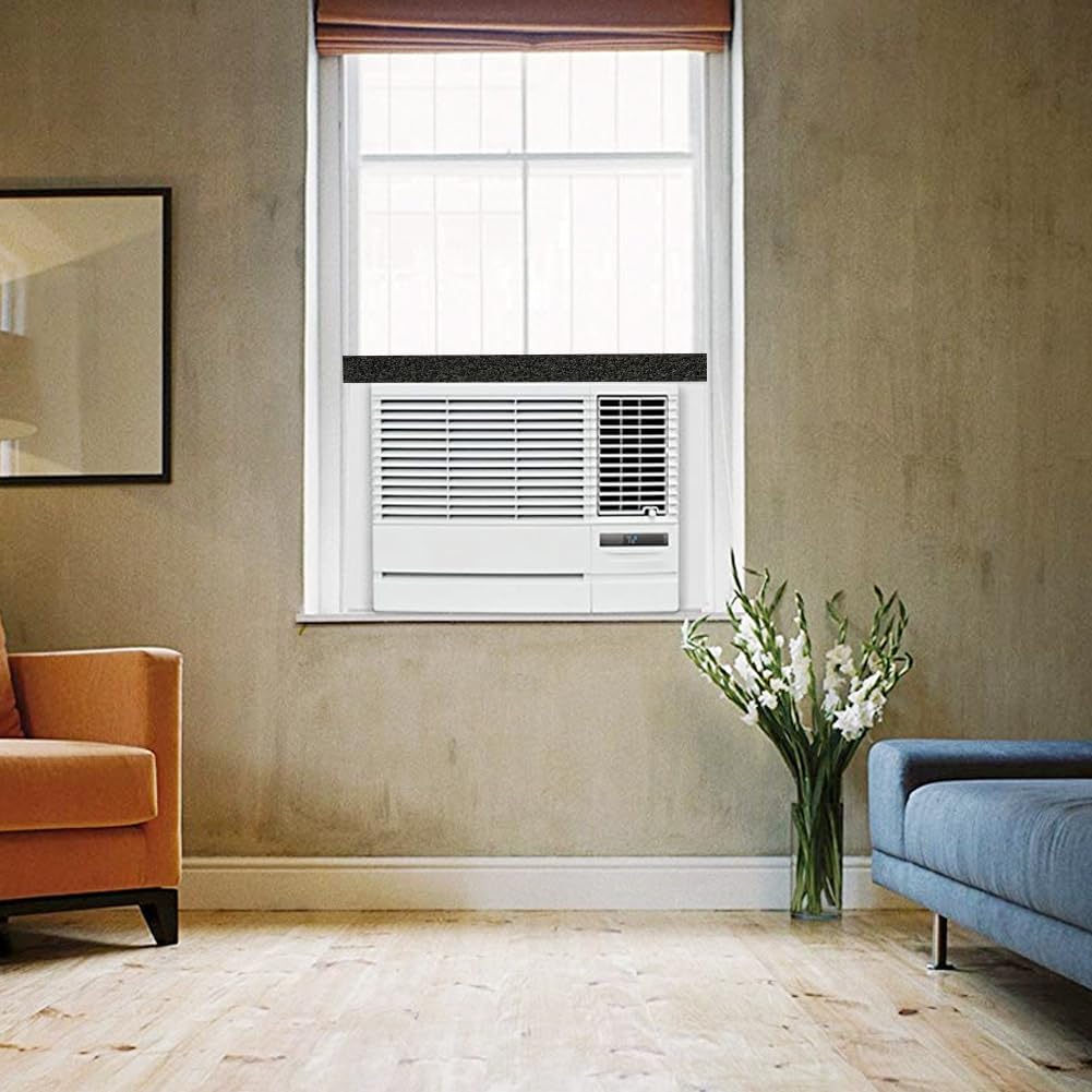 2 Rolls 1 Inch W 3/8 Inch T Weather Stripping Air Conditioner Open Cell Foam Seal Tape, Window Insulation High Resilience Seal Strip for Doors Window,Total 16FT