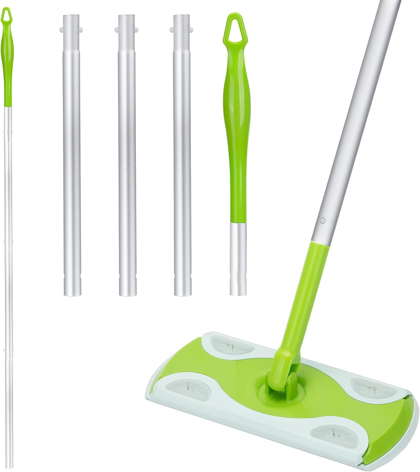 Mop Handle Compatible with Swiffer, Detachable Green Extra Long Mop Handle for Swiffer
