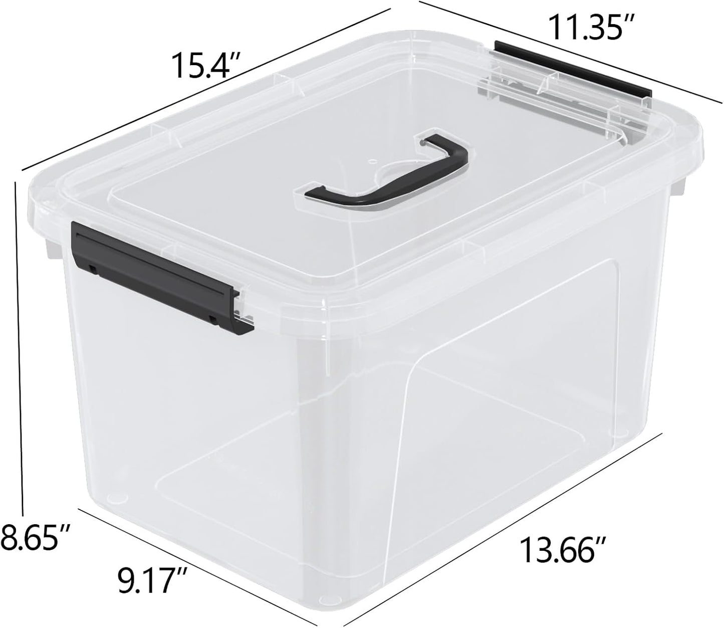 18 Quart Plastic Storage Bins with Lid, 4 Packs Clear Latching Storage Box