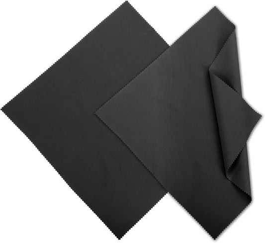 MECCANIXITY Jewelry Polishing Cloth 11.8x11.8 Inch Silver Polish Cleaning Cloths Jewelry Cleaner Remove Tarnish for Gold, Rings, Necklaces, Diamond, Bracelets, Pack of 2 (Black)