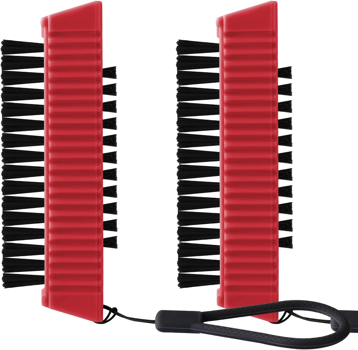 Nail Brush for Cleaning Fingernails, 2Pack Heavy Duty Nail Brushes Remove Dirt and Paint Fingernail Brush Deep Cleaning Mechanical Nail Scrub Brush Two-Sided with Hanging Rope, （Red）