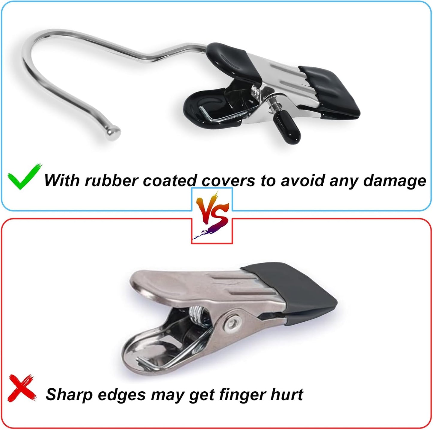 15/30Pcs Upgrade Double Head Clamp Dipped Clothespin for Laundry Hooks with Clips, Boot Holder, Hanging Clips, Portable Multifunctional Hangers Single Clip Space Saving for Jeans, Hats (15, Black)