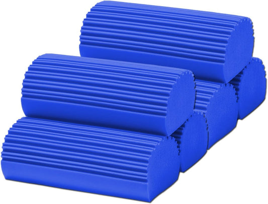 6-Pack Damp Clean Duster Sponge,Magic Sponge Eraser for Housekeeping,Reusable Cleaning Sponge for Blinds,Vents,Mirrors,Glass, Baseboards,Window Track Grooves and Railings(Blue)