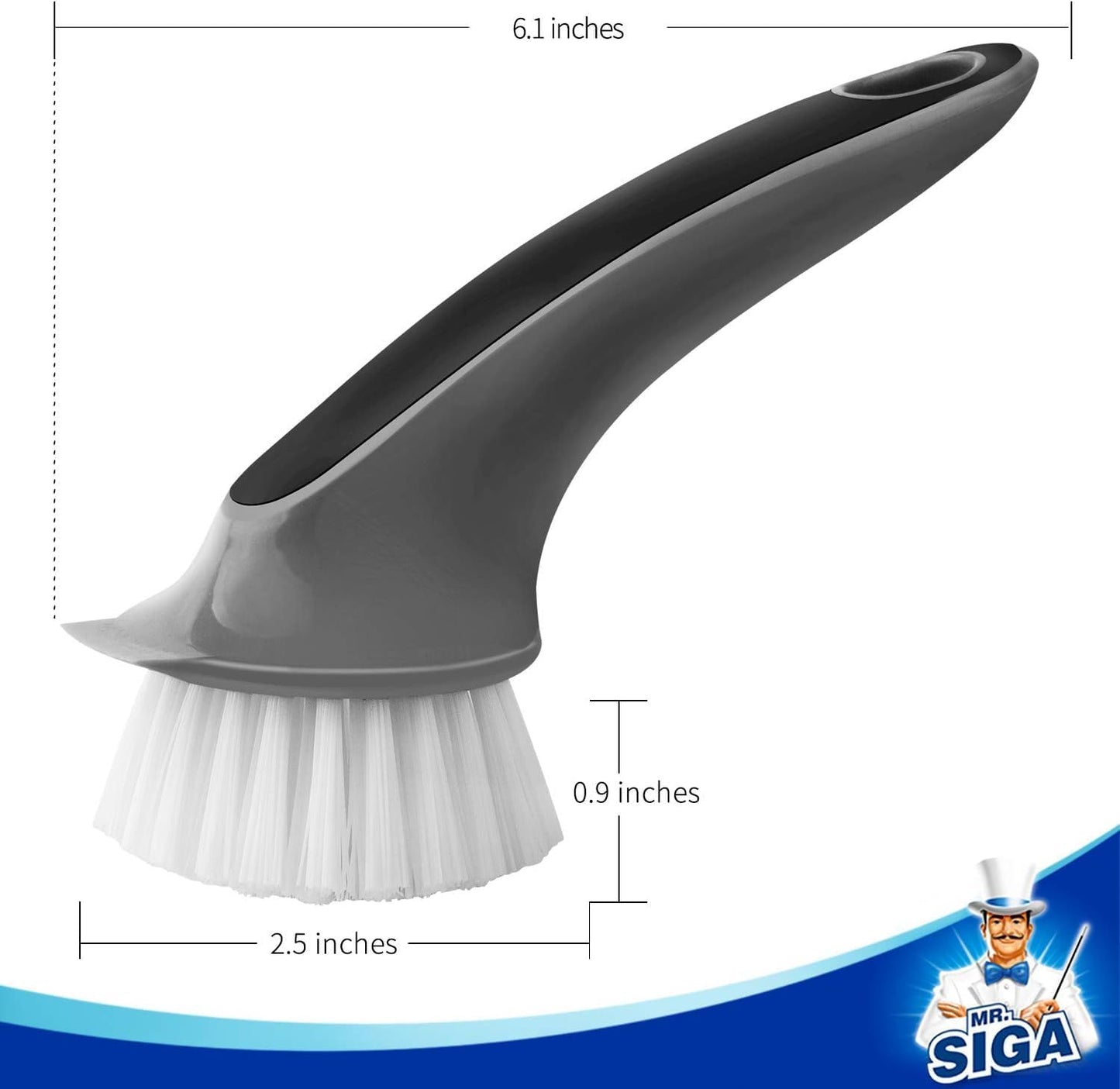MR.SIGA Pot and Pan Cleaning Brush, Dish Brush for Kitchen, Pack of 2