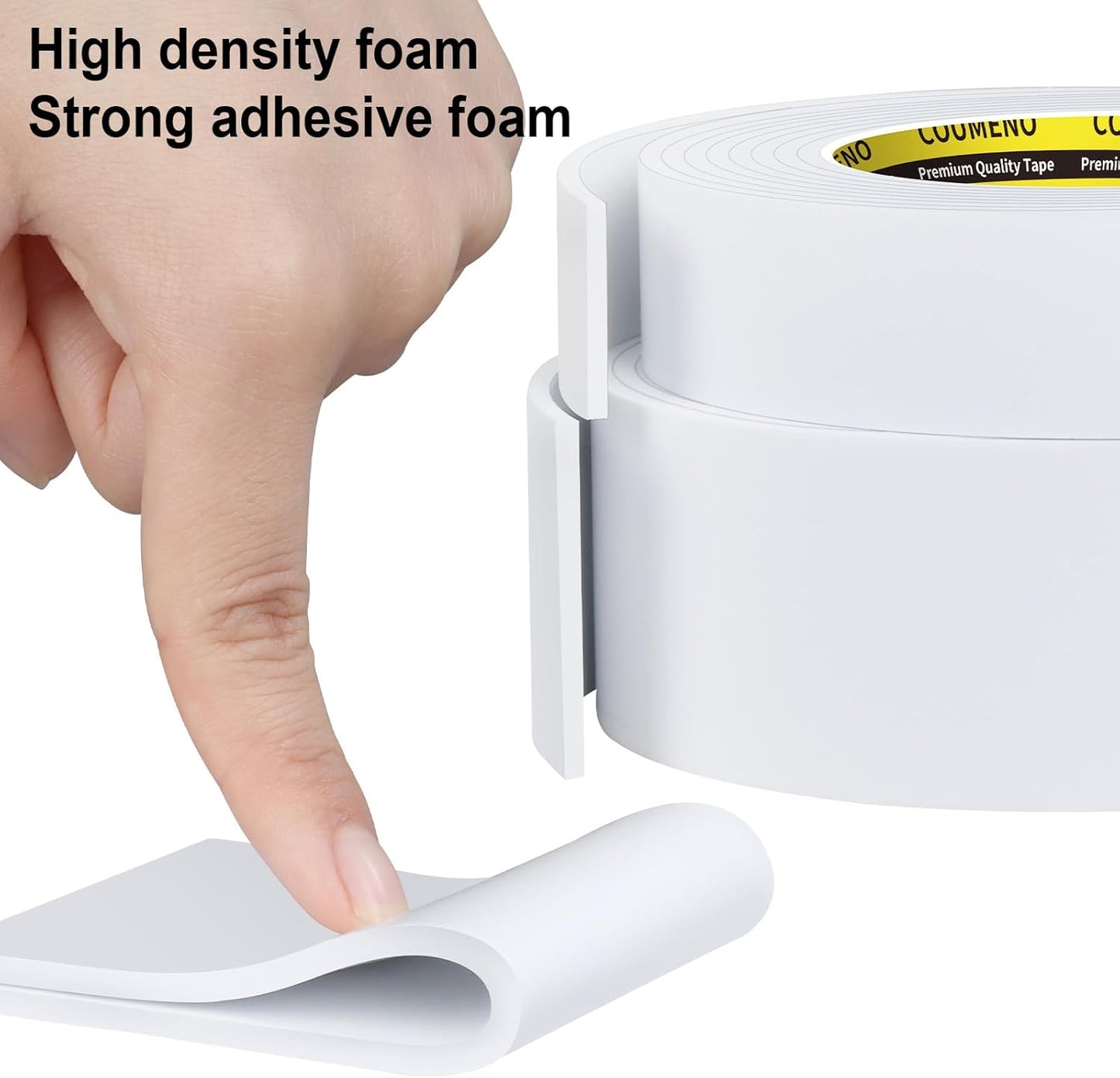 2 Pack Single-Sided Adhesive Foam Tape 1inX9.84FT Single-Sided Sealing Strip Foam Pad Sponge Tape Window Weatherproof White