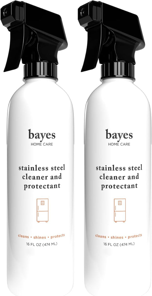 Bayes High-Performance Stainless Steel Cleaner Spray, Polish, and Protectant - Indoor & Outdoor Stainless Cleaner - Stainless Steel Sink Cleaner 16oz