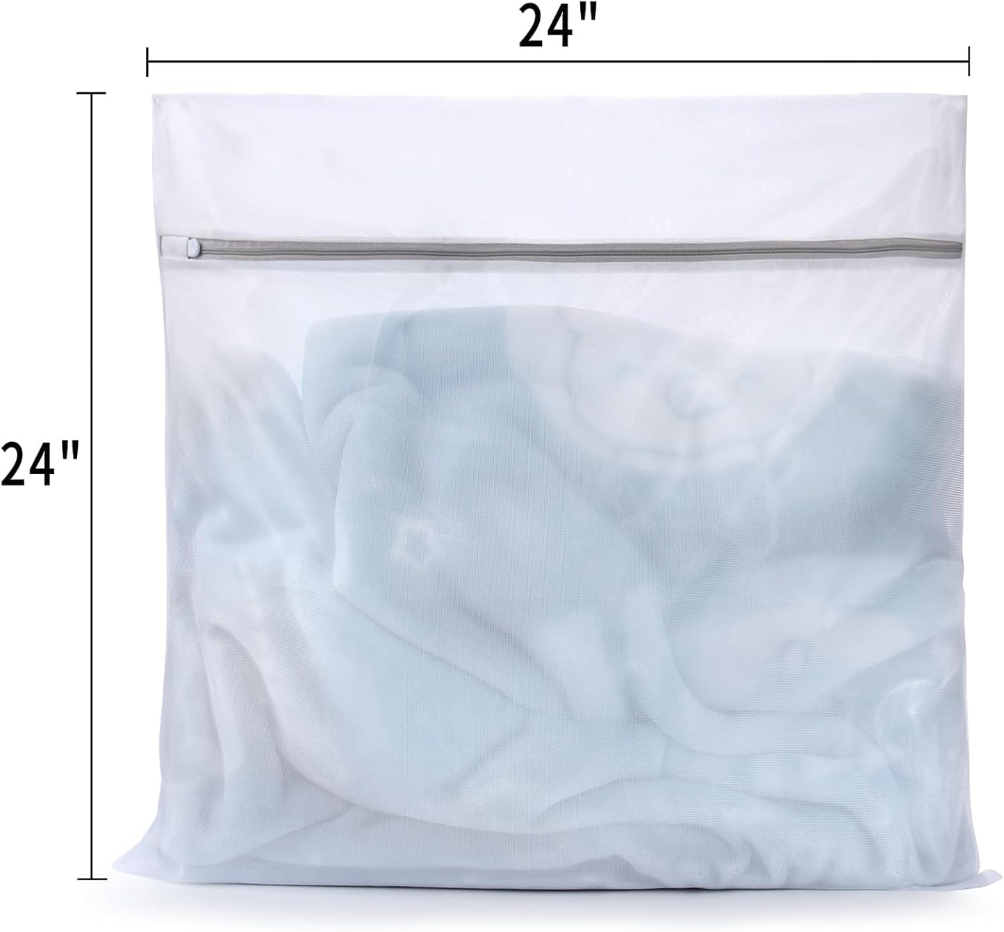 Muchfun 4Pcs Durable Fine Mesh Laundry Bags for Delicates 24 x 24 Inches (4, XX-Large)