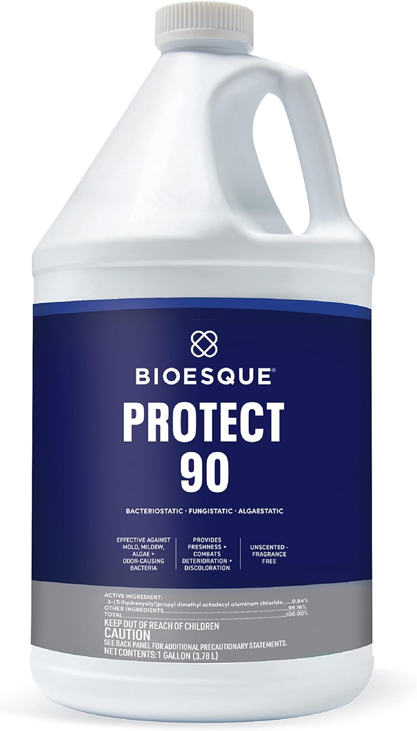 Bioesque Protect 90, Heavy Duty Bacteriostatic, Fungistatic, Algaestatic Formula, Effective Against Mold, Mildew, Algae, & Odor Causing Bacteria, 1 Gallon (Pack of 4)