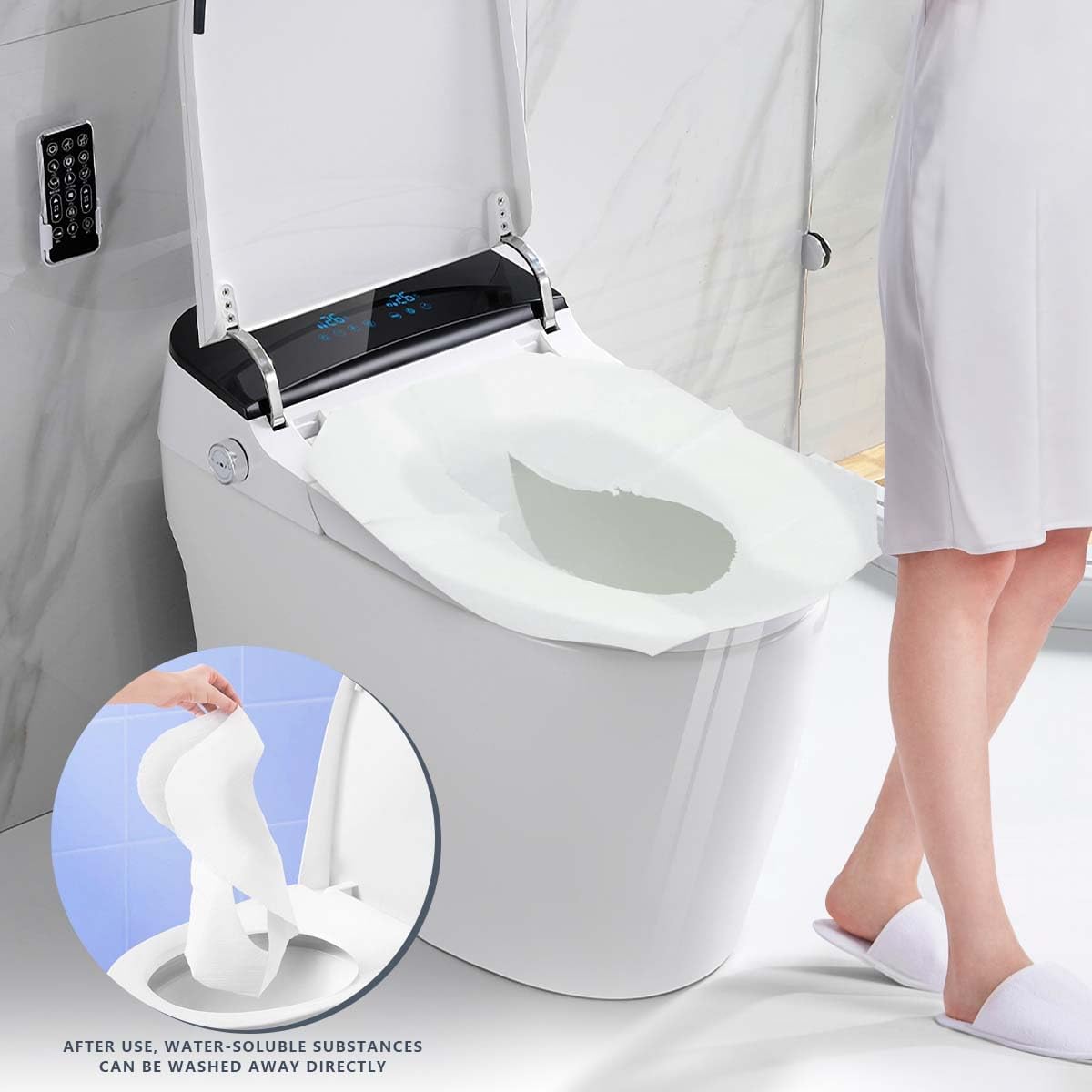 2 Pack (500 Pieces) Disposable Toilet Seat Covers Flushable Paper Toilet Seat Cover for Bathroom, Hotels, Travel, Kids or Adults