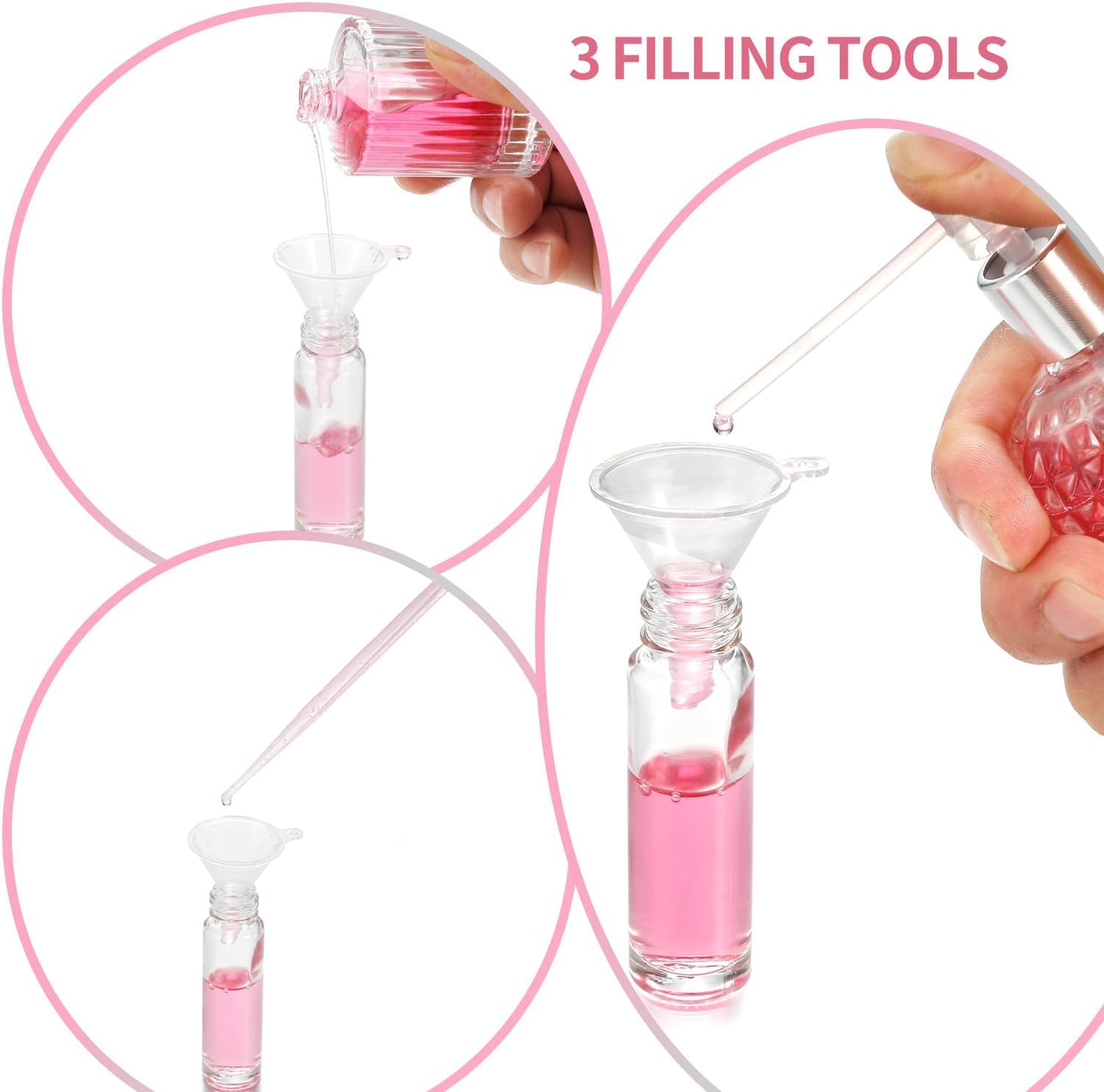 12 Pack 10ml Empty Roller Bottles for Essential Oils, Clear Glass Roller Bottles with Stainless Steel Roller Balls, Empty Refillable Leak Proof Roll on Bottles with Gold Caps (12 Pack Gold Caps)