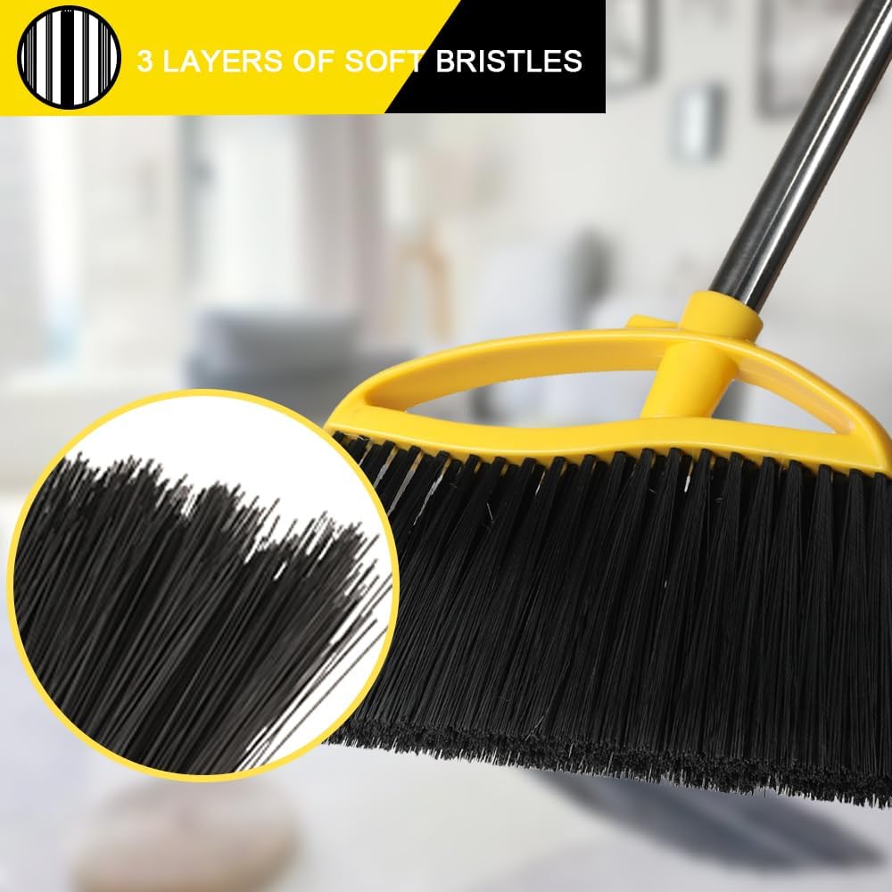 Soft Bristles Broom Indoor Angle Broom with Long Handle Soft Floor Sweeping Brooms Kitchen Broom