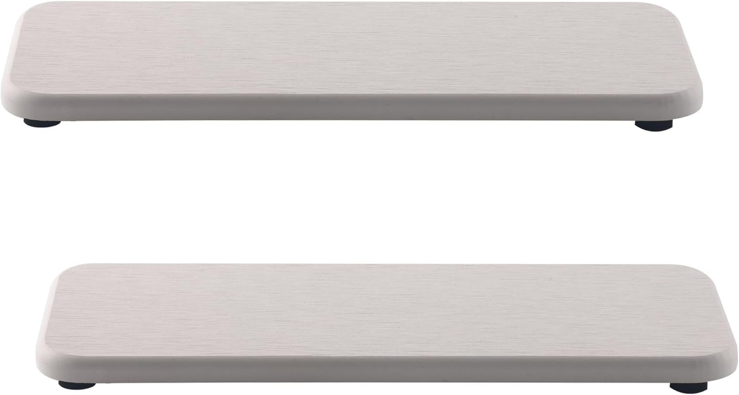 2 Pcs Water Absorbing Stone Trays, Kitchen/Bathroom Sink Soap Dish, Diatomite Tray Used for Hand Soap & Cosmetic Bottles in The Modern Home, 3.54" W x 9" L, White