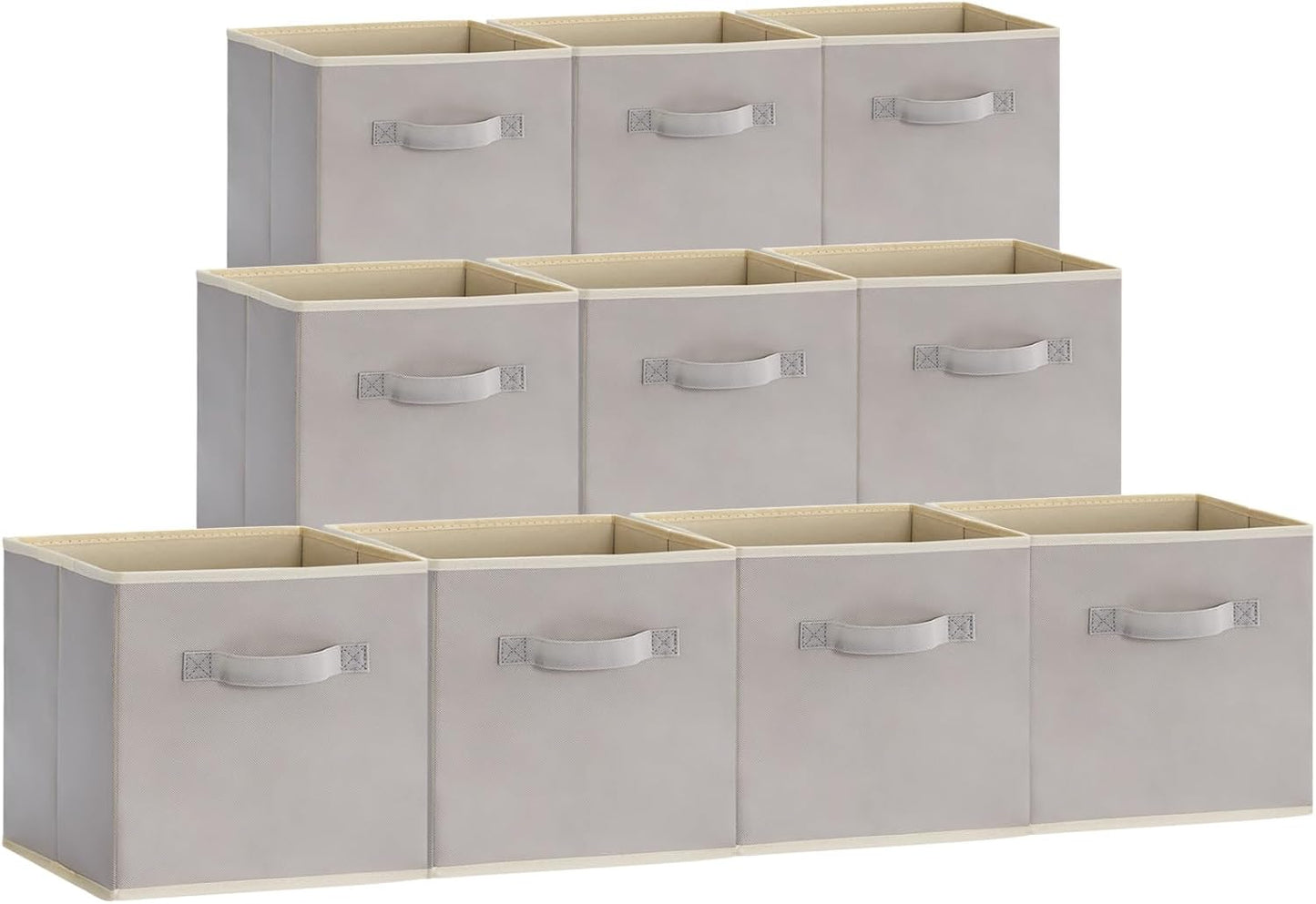 Lifewit 13 Inch Storage Cubes, 10 Packs Cube Storage Bins, Foldable Fabric Bins, Multi-color Organizers Decorative Organizing Baskets for Shelves for Closet, Utility Room, Storage Room, Light Gray