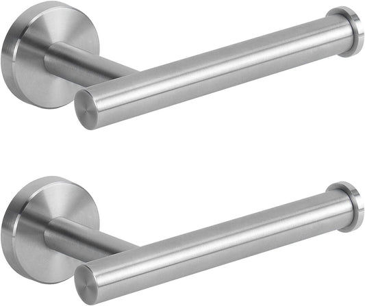 NearMoon Bathroom Toilet Paper Holder, Premium SUS304 Stainless Steel Rustproof Wall Mounted Toilet Roll Holder for Bathroom, Kitchen (2 Pack, Brushed Nickel)