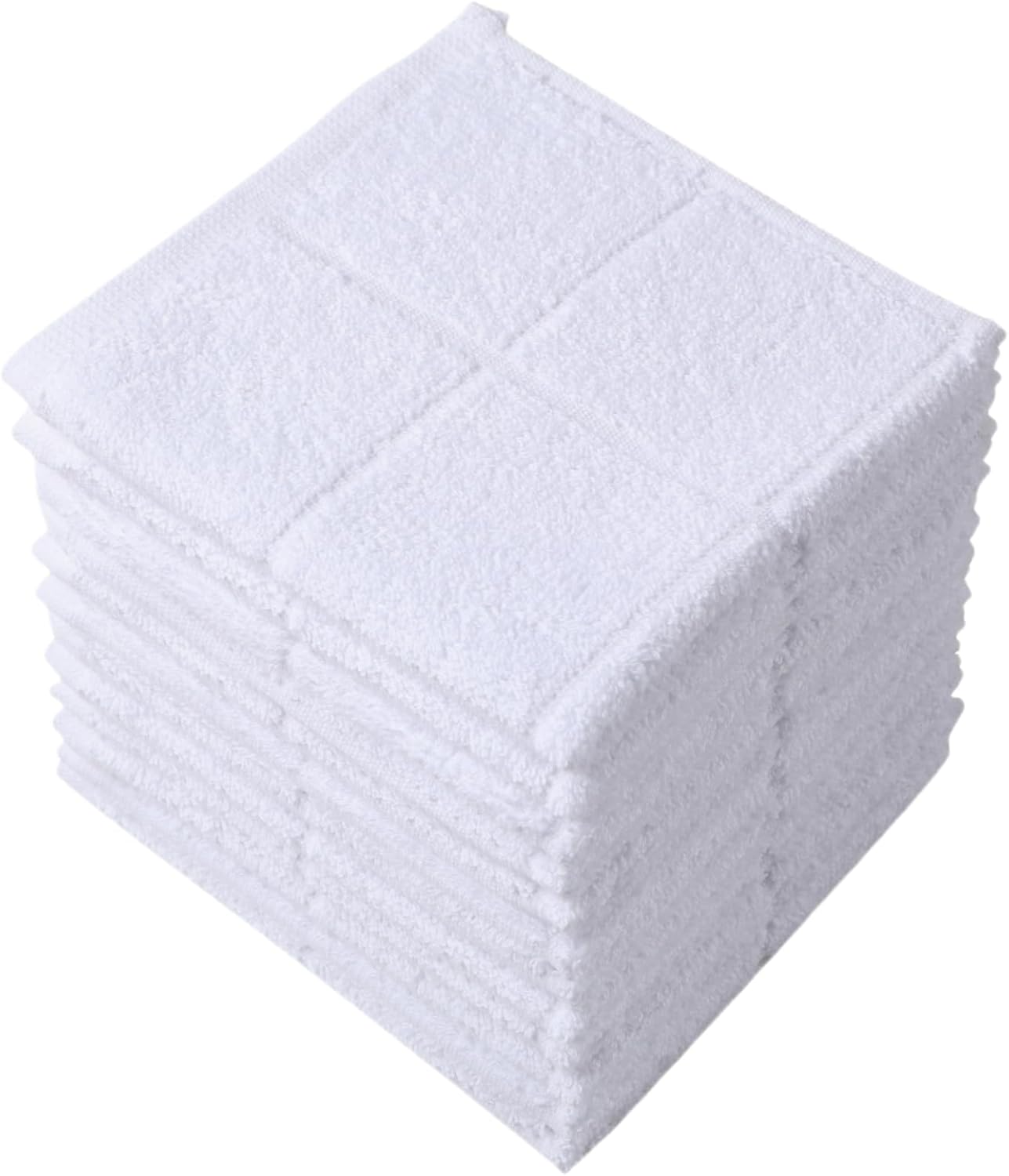 Glynniss Dishcloths Kitchen Highly Absorbent Dish Rags 100% Cotton Dish Cloths for Washing Dishes, Cleaning (11 x 11 Inches, 12 pcs, White)