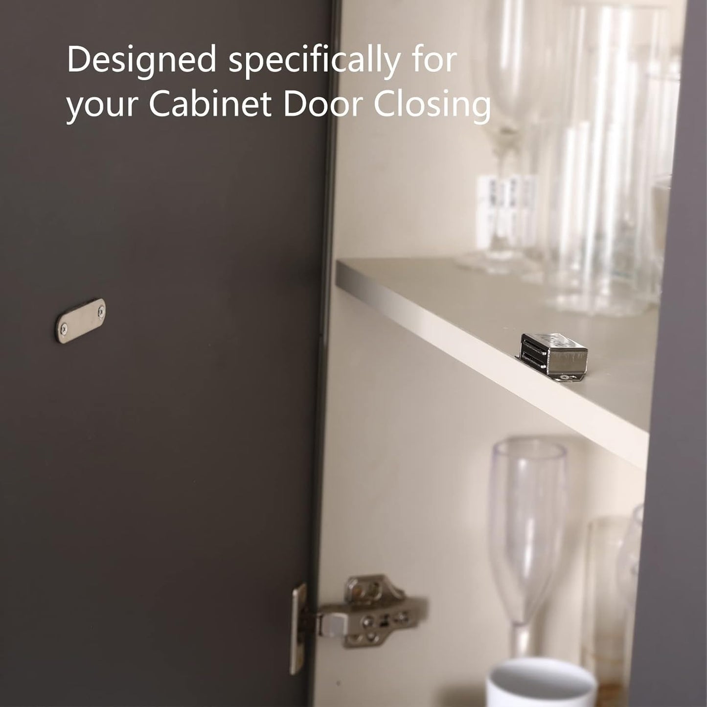 Mousike Cabinet Magnets Magnetic Door Catch Stainless Steel Door Magnet for Kitchen Bathroom Cupboard Wardrobe Closet Closures Cabinet Door Drawer Latch 20 lbs (15Pack)