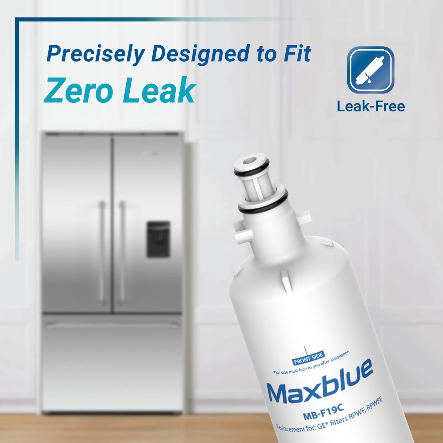Maxblue Replacement for GE® RPWFE®, RPWF (with CHIP) Refrigerator Water Filter, Compatible with WSG-4, WF277, GFE28GMKES, PFE28KBLTS, GFD28GSLSS, PWE23KSKSS, GYE22HMKES, DFE28JSKSS, 3 Filters
