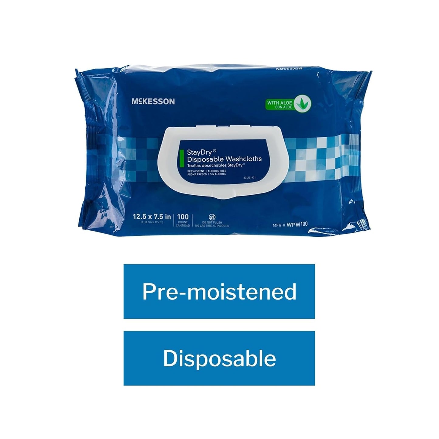 McKesson Personal Cleansing Wipes (600 Count (Pack of 1), Aloe Vera)