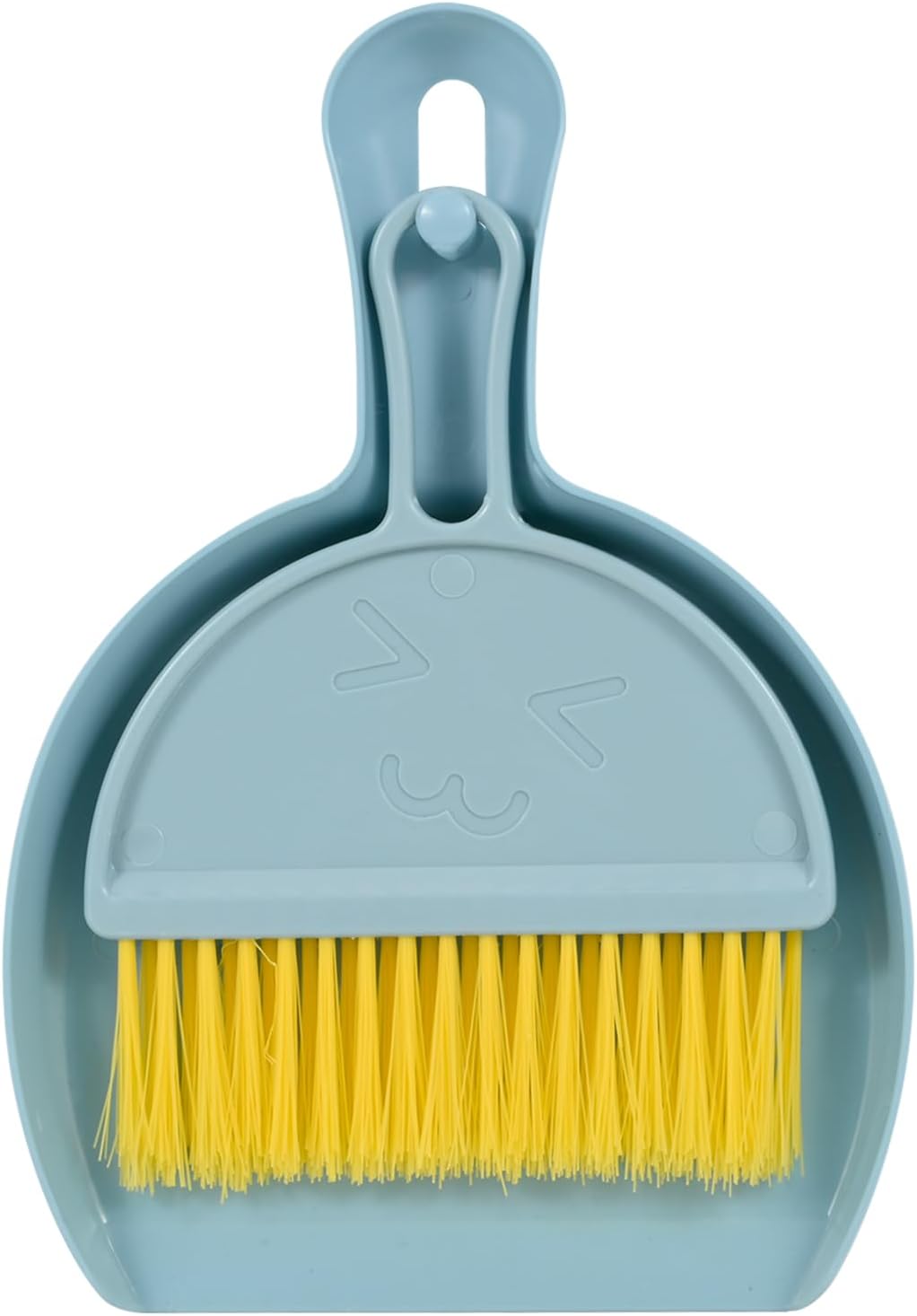 Small Broom and Dustpan Set,mini Compact Portable, for Home, Sofas, Kitchen countertops, Storage Shelves, Office desks, bathrooms, and pet Areas (Blue)