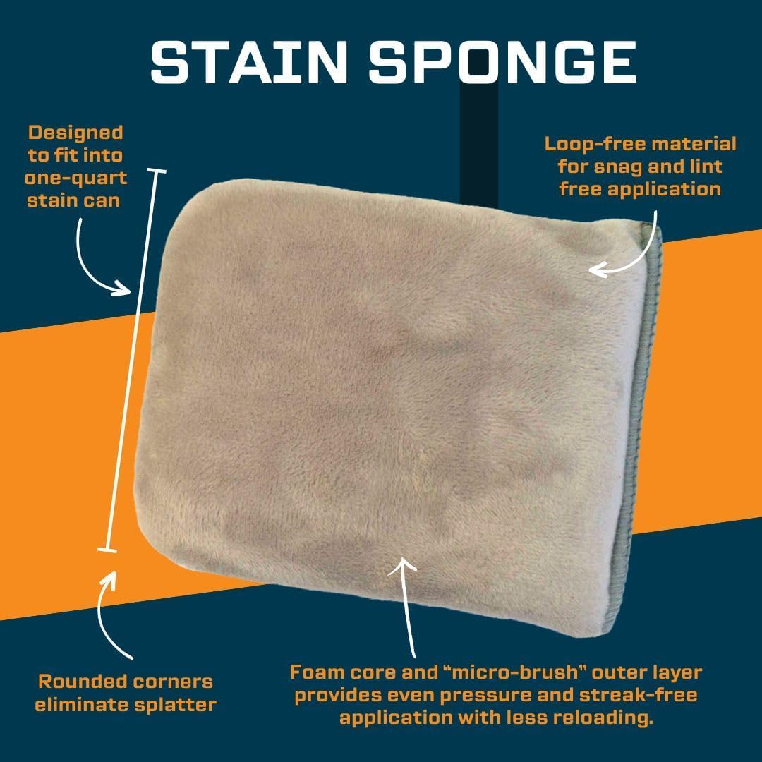 MāKRS Stain Sponge, 20-Pack Staining Pads, Lint, Snag and Streak-Free Applicator Sponges, Micro-Brush Material Over Foam Core, for Wood Stains and All Finishes, Easy to Use with Consistent Application